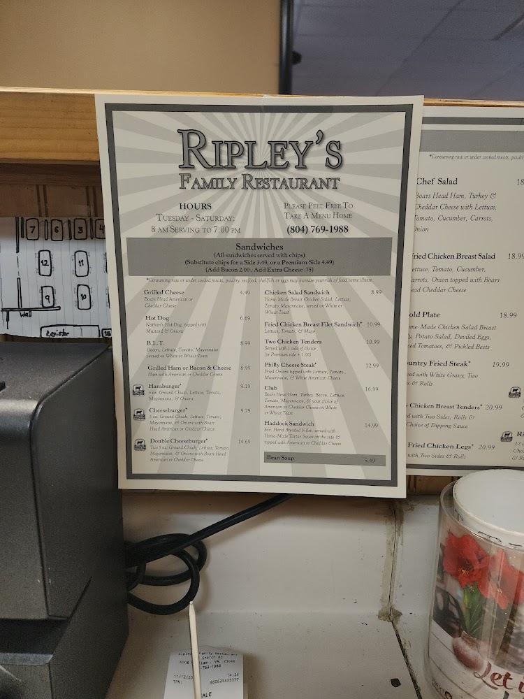 Ripley's Family Restaurant Menu image 4